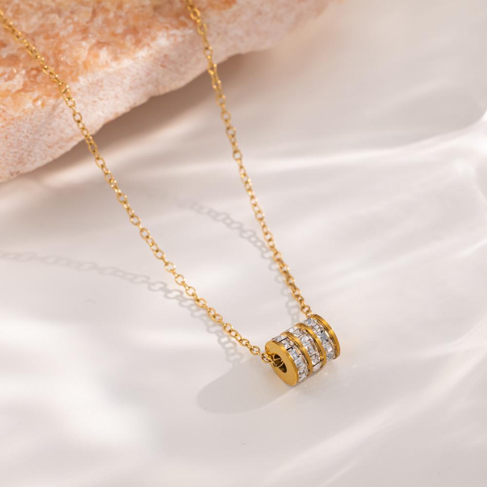 Niche Light‑Luxury Full‑Zircon Small‑Waist Titanium‑Steel Women Necklace, High‑Finish Versatile Temperament Collarbone Chain