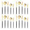 20Pcs Gold Dinnerware Set Knife Dessert Fork Spoons Cutlery Flatware High Quality Stainless Steel Silverware Kitchen Tableware