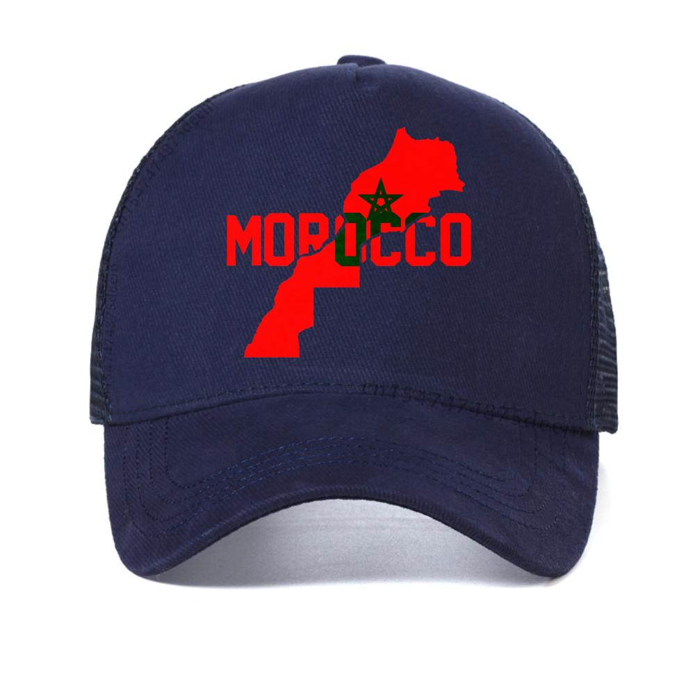 

Morocco print baseball cap National Flag Moroccan Birthday Ideas vintagec caps Breathable fashion Comfortable Snapback hat Adjustable темно-синього кольору