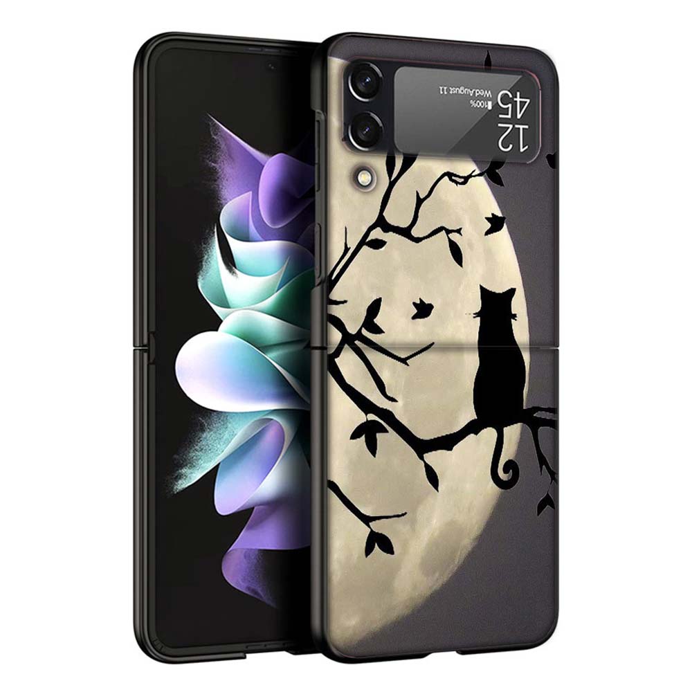 Black Cat Cartoon Cute Phone Case For Samsung Galaxy Z Flip7 Flip6 5G Flip5 Flip4 Flip3 ZFlip 7 6 3 4 5 Shockproof Back Cover Ga