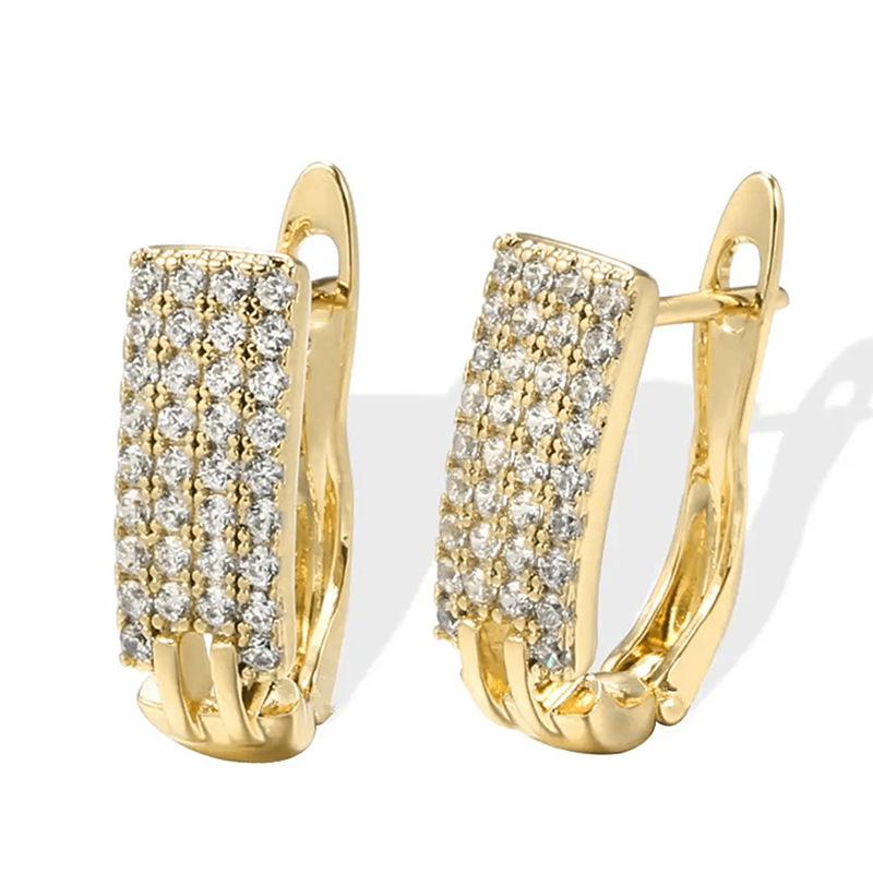 Exquisite Fashion Micro Shop Zircon U-Shaped Earrings Girl Wedding Valentine'S Day Gift Jewelry Pendant Wholesale