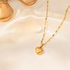 Classic Simple Luxury Gold Color Stainless Steel Heart Pendant Necklace for Women Temperament Chokers Earring Jewelry Set Gift