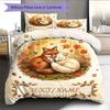 Custom Name,Watercolor Twin Woodland Animal Pattern Bedding Home Decoration Birthday Gift ( 1 duvet cover + 2 pillowcase, without core),fan merchandis