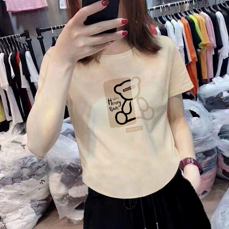 

2024 Женская футболка с коротким рукавом и дугообразным плечом, облегающая - летний тренд S for 70-90 lbs