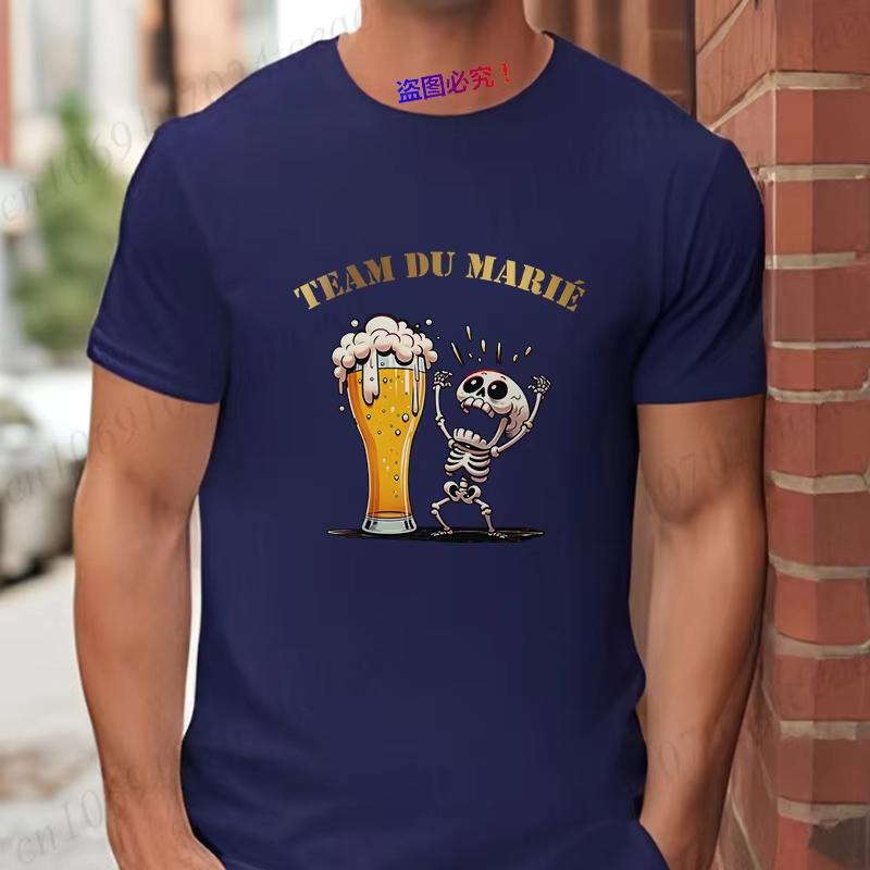 French Groom Squad Evg Team Best Unisex T Shirt Fashion Beer Graphic Y2k Tops Unisexs Single Farewell Wedding Bachelor Party Tees