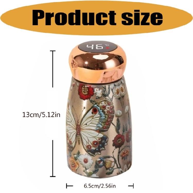 Daily Drink Mini Tumblers with Temperature Display, Stainless Steel Ceramic Thermal Cup for Study Desk Home Office Beverage Time