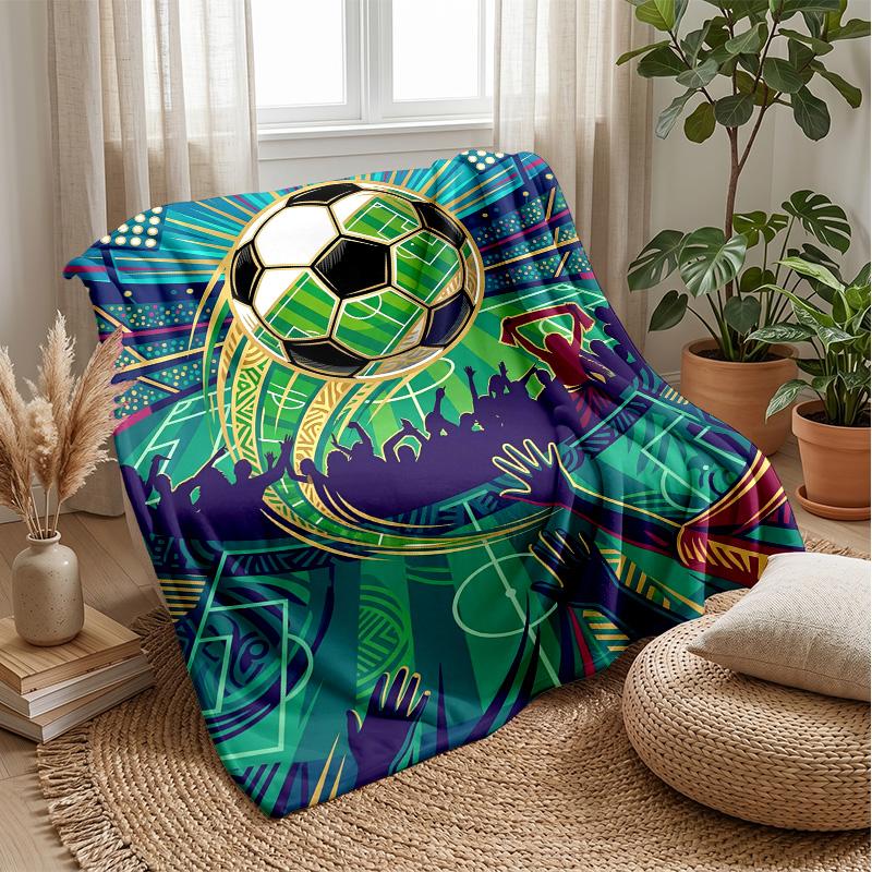 Soccer Balls in Water Theme blanket Lightweight Warm Flannel Blanket Decorative Throw Blanket for Home Decoration