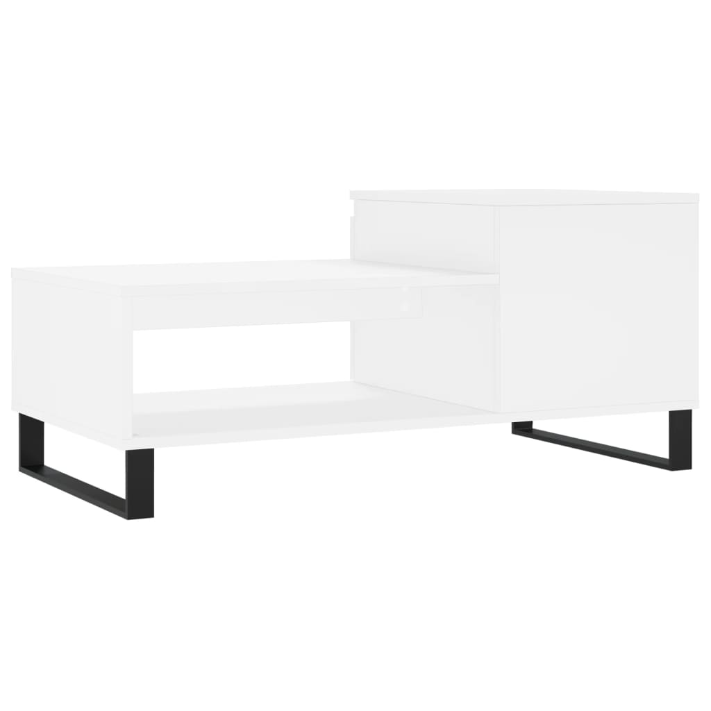  Coffee Table, White 100x50x45 Cm, Wood-based Material
