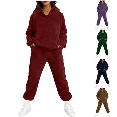 Women's Casual Long-Sleeved Sweatshirt And Sweatpants Set With Elastic Waist