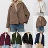 Dames S Mode Elegante Commuter Revers Dubbele Rij Korte Wol Blazer