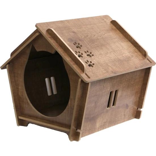 Decorative Wooden Cat Nest with Paw Pattern