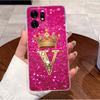 Fashion Initial Letter Crown Couple Case For Honor Play 60A 5G / Honor X6d 5G Transparent TPU Silicone Shockproof Soft Casing