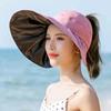 Four seasons sun hat empty top Internet celebrity outdoor vinyl summer sun hat UV protection breathable big brim sun hat