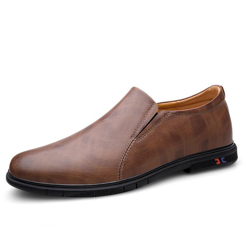 

Модные мужские туфли из натуральной кожи, хит продаж, мокасины, люксовые брендовые мужские лоферы, высококачественные мужские туфли без застежек на плоской подошве, легкие туфли для вождения 44 коричневый