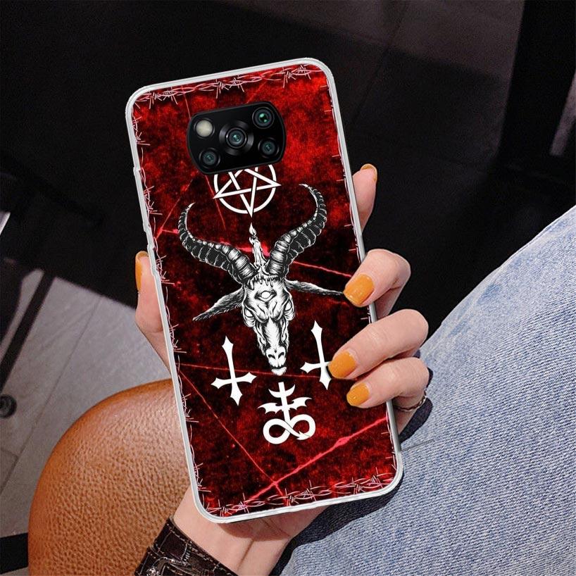 Satanic Goat Satan Devil Phone Case For Xiaomi Poco X7 X6 X5 Pro F7 Ultra Redmi 15C 15 13C 13 12C 12 10 10A 10C 9 9A 9C 9T Cover