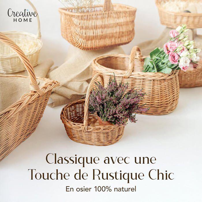 Panier de Pâques en Osier - Creative Home - 30 x 27 x 24 cm - Artisanal - Naturel - Marron
