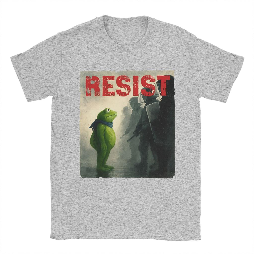 Resist Portland Frog Protest T-Shirt Activist Novelty T-Shirts Short Sleeve Aesthetic Tops Beach Cotton O Neck Oversize Clothes