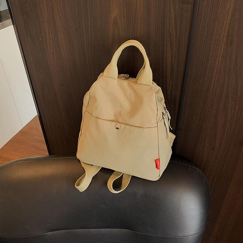 

Рюкзак женский новый повседневный однотонный женский маленький рюкзак простой модный дорожная сумка хаки