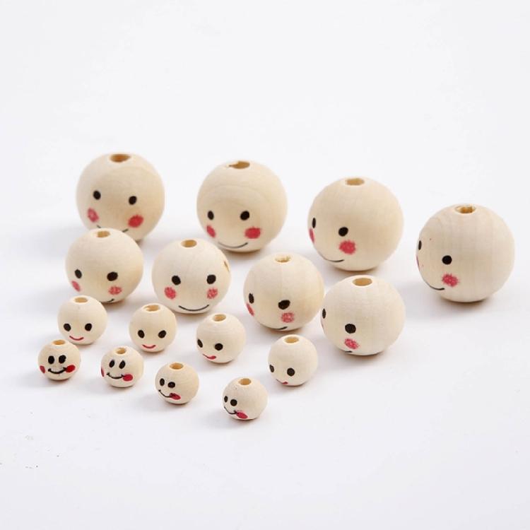 Set of 20 Smiling Wood Beads Creative DIY Crafts Accessories Wood Material