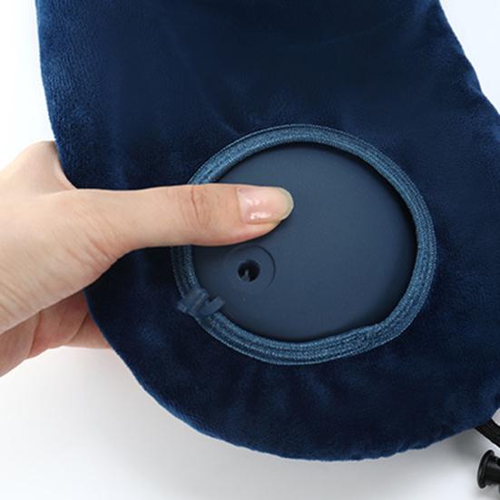 Inflatable Pillow U-Shaped Neck Support Full Filling Portable Nap Cushion Inflatable Headrest Cushion with Storage