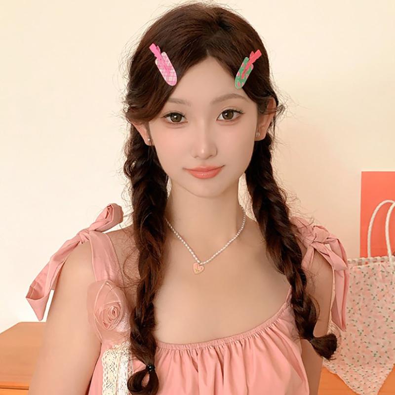 2Pcs/Pack Candy Color Hair Bang Clip Summer Hairpin No Crease Acrylic Barrette Hair Side Clamp For Girl Hair Accessories