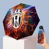 Juventus FC Pattern Printed Mini 5 Folds 8 Ribs Compact Umbrella Windproof Waterproof Lightweight Portable Folding