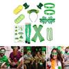 Green Costume Accessories for StPatrick Day Headband Necklace Wristband Irish National Day Celebration Festival Props