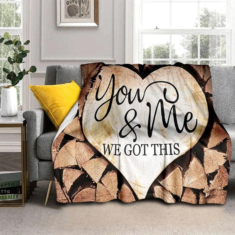 Family Text Blanket Love Flannel Throw Blanket Super Soft Fleece for Bedroom Couch Sofa Gift for Family Lightweight King Size