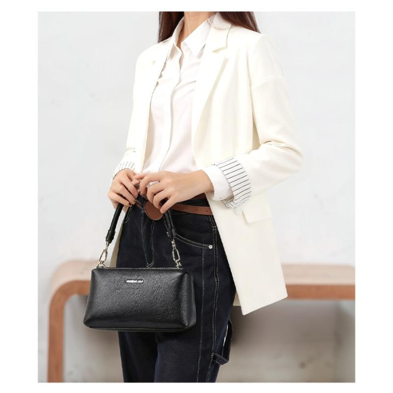 Simple Women's Messenger Bag, Casual Crossbody Bag, Fashionable Shoulder Bag, Soft PU Leather Handbag, Suitable for Daily Use and Shopping