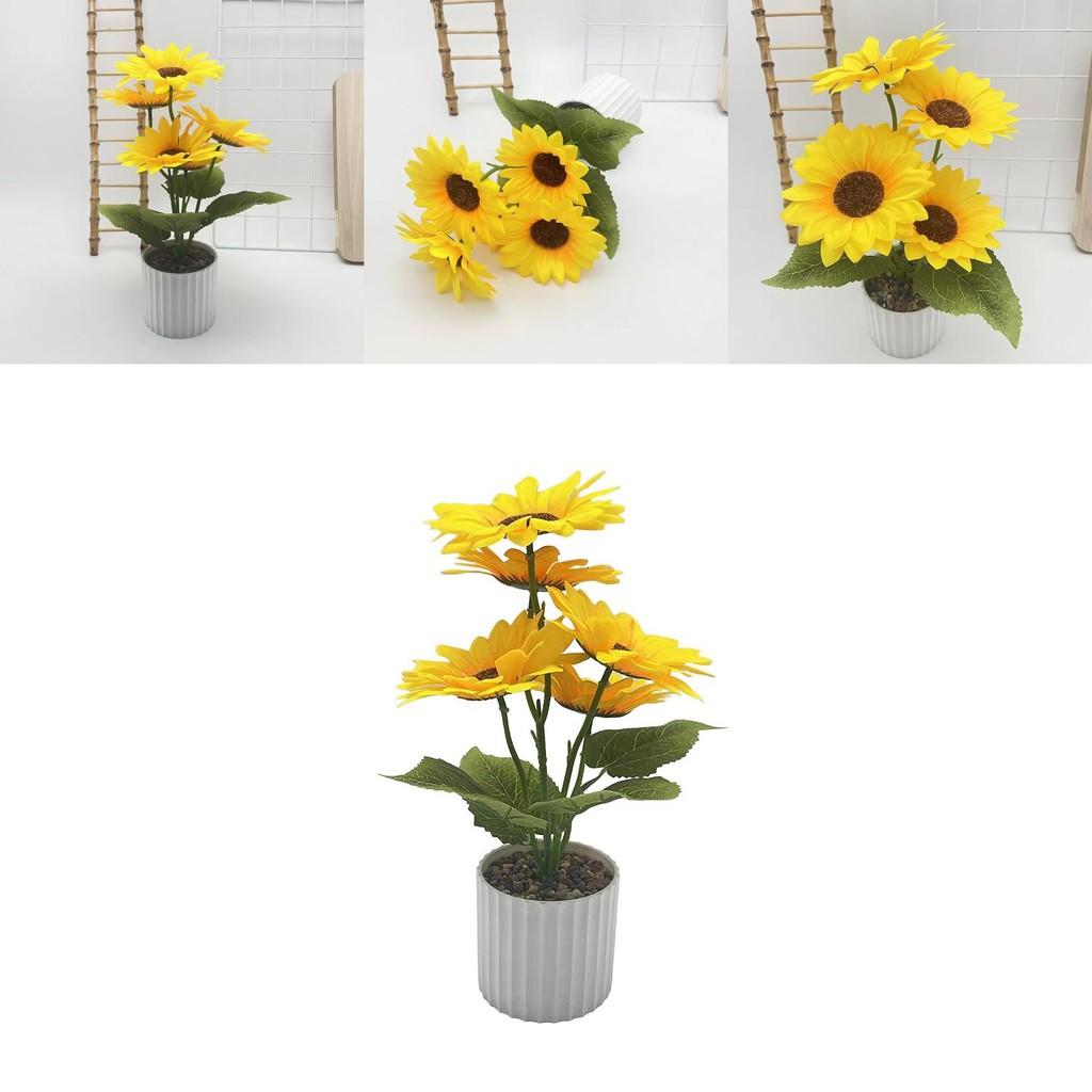 Sunflowers Flower Decor With Silk Fabric Rain Flower Stones For Wedding And Photography Props