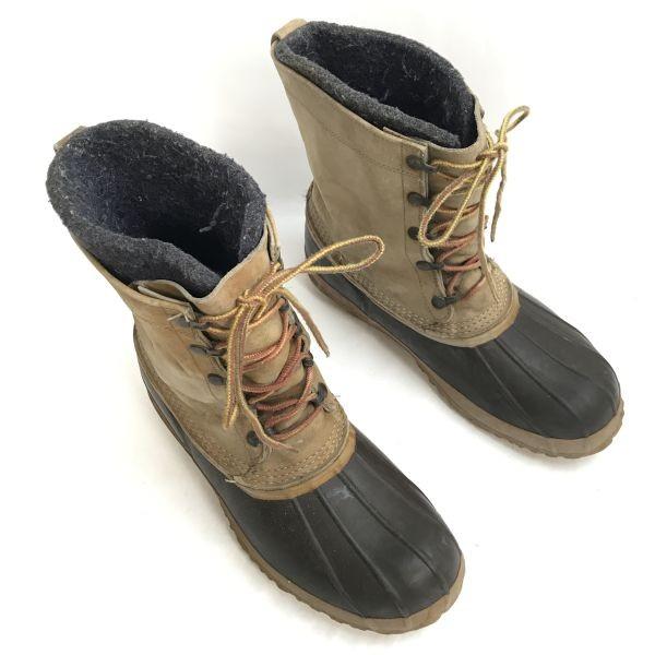 L.L.Bean leather hunting boots 9 27 brown USA 70s-80s?(USED)