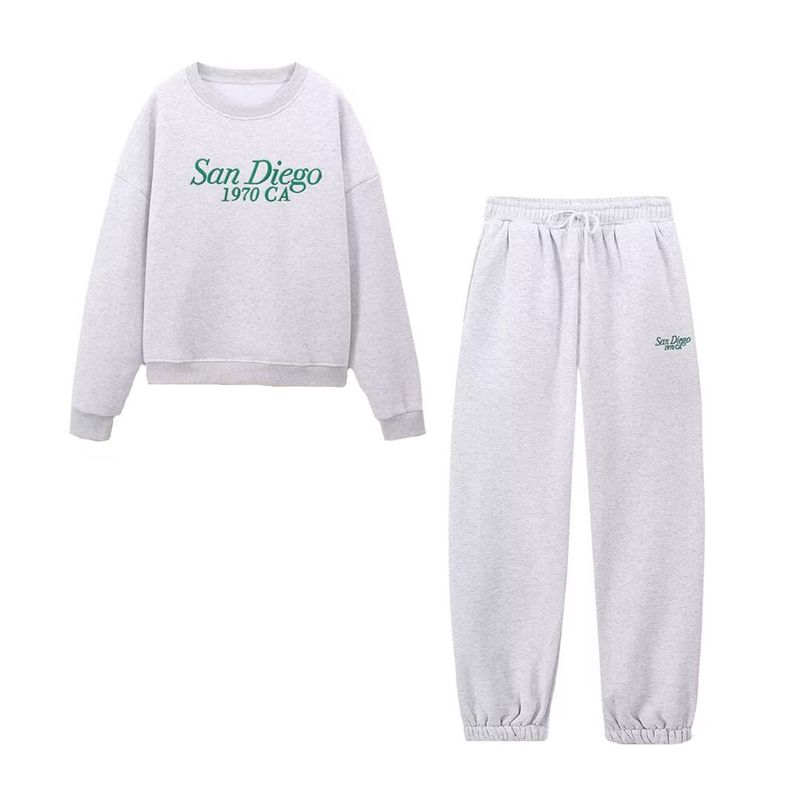 Kaslead New Arrival Women's Clothing Fashion Style Fashion Printing Flannel Sweatshirt Pants 4174830 4174831