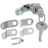 Set of 5 Zinc Alloy For Mailbox Locks Nickel Plated Cam Locks with Keys for For Mailbox and Newspaper Box Replacement Set