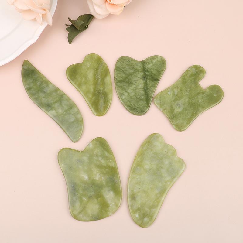 Natural Gua Sha Stone, Rose Quartz Jade Heart Shaped Face Massage Board Skincare Tool