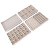 4pcs Drawer Jewelry Storage Trays Detachable Jewelry Organizer Trays for Rings Earrings Necklaces Bracelets Cream Color