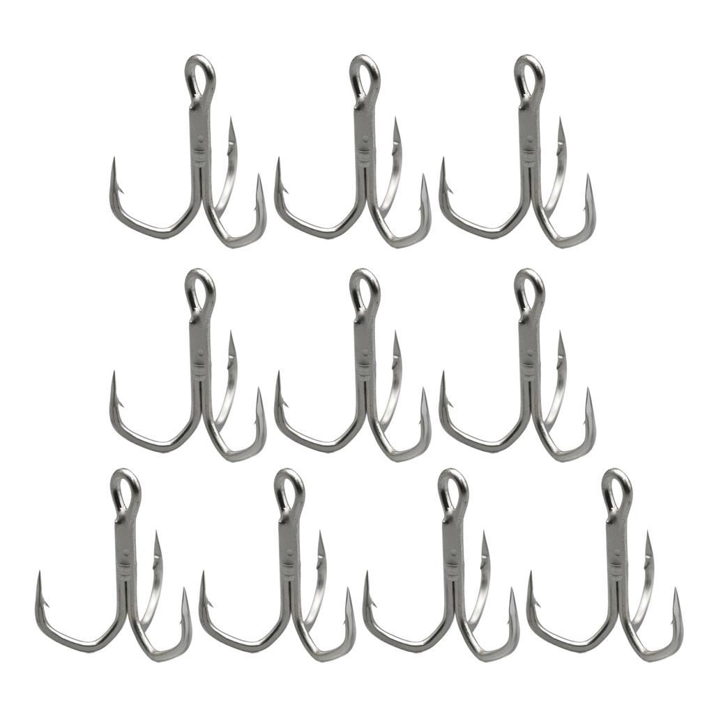 10 Pcs High Strength Fishing Treble Hook Baitholder Bass Fishing Hook for Freshwater Saltwater Fishing Tackle Parts