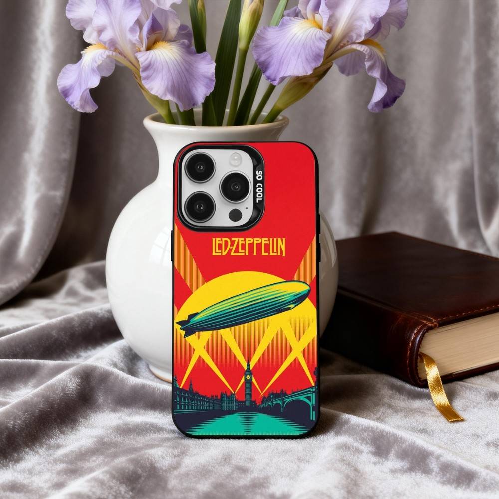 Rockin L-Led Z-Zeppelin BAND Phone Case For iPhone17,16,15,14,13,12,11 Plus,Pro Max Candy Silver Plated Inside Cover