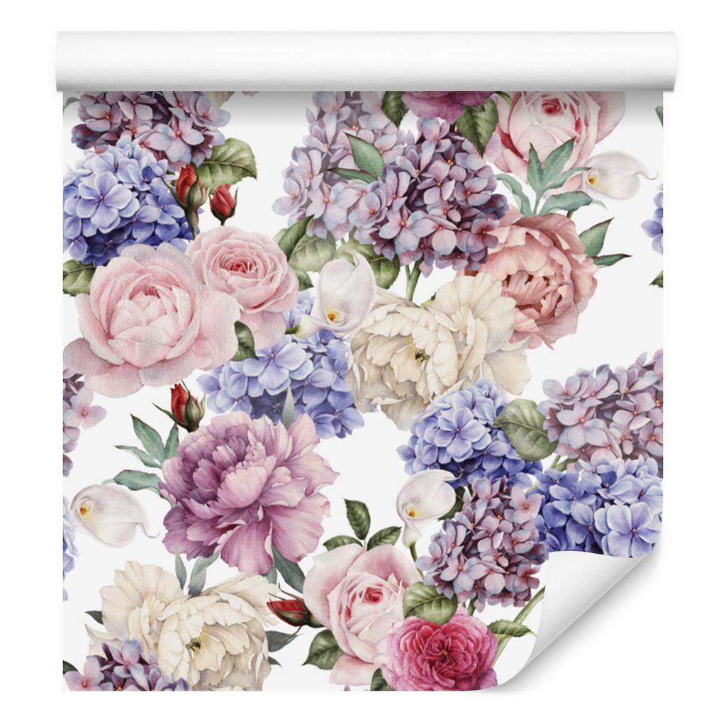 English Roses Peonies Wallpaper for Living Room and Bedroom 50x1000
