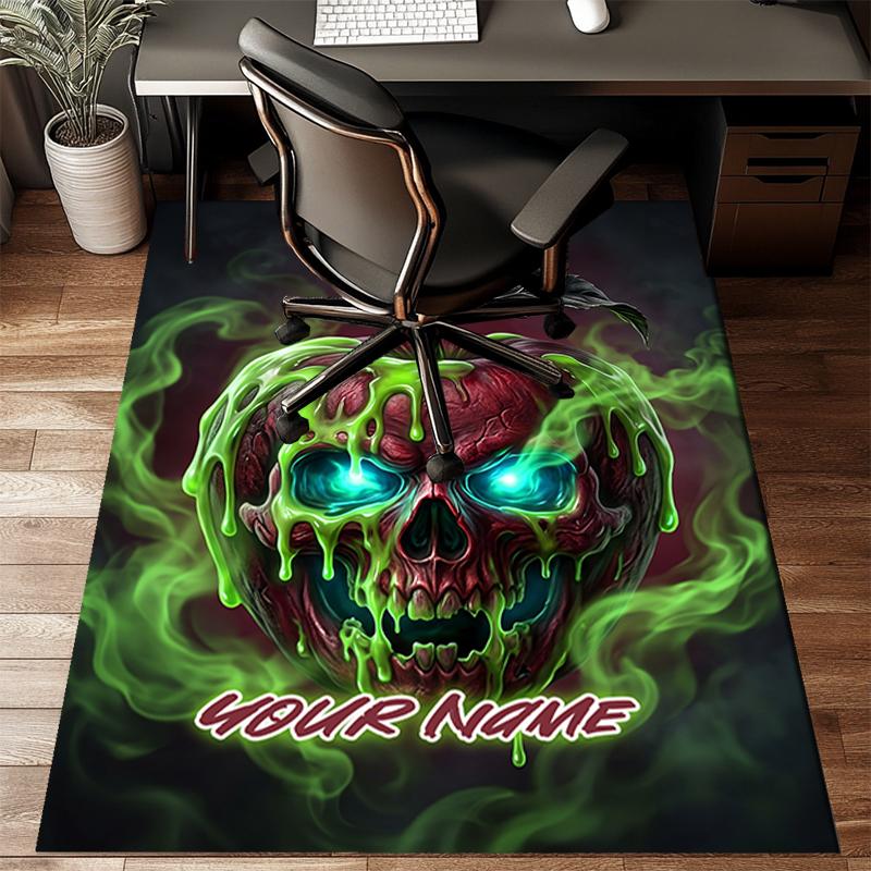 1PC Custom Name Poisonous Apple Artwork Theme Floor Mat Ideal for Living Room, Game Rooms, Office, Bedroom,Floor Mat Playful Design202
