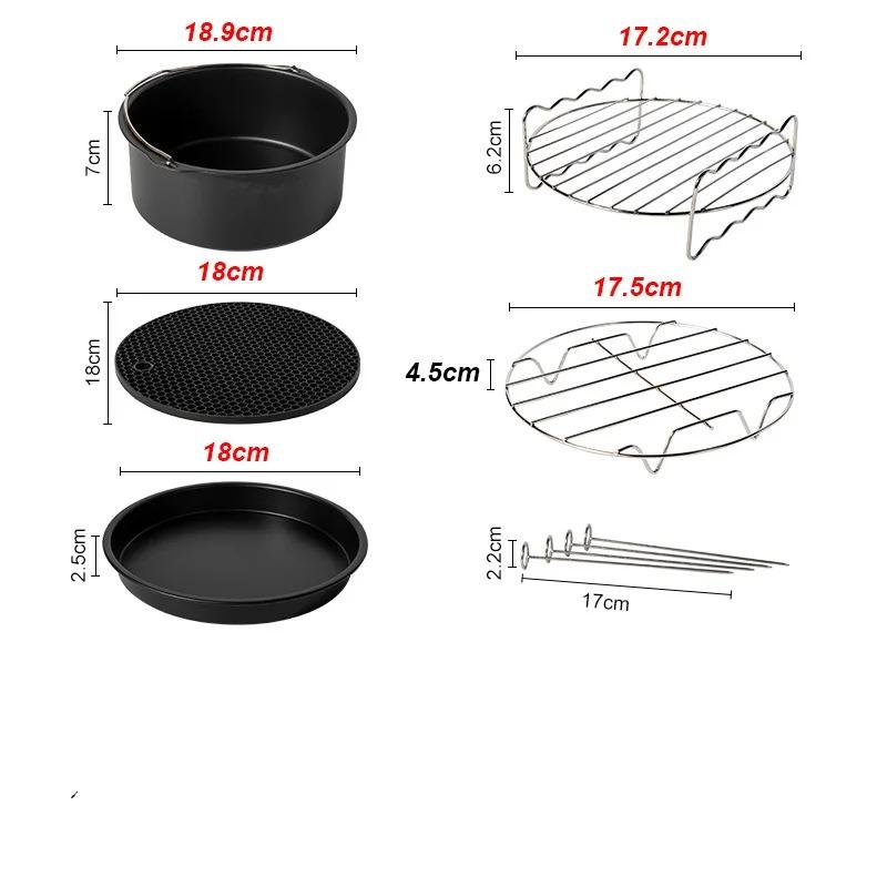 7 Inch / 8 Inch Air Fryer Accessories for Gowise Phillips Cozyna and Secura Fit All Airfryer 3.73.7 4.2 5.3 5.8QT Baking Pan