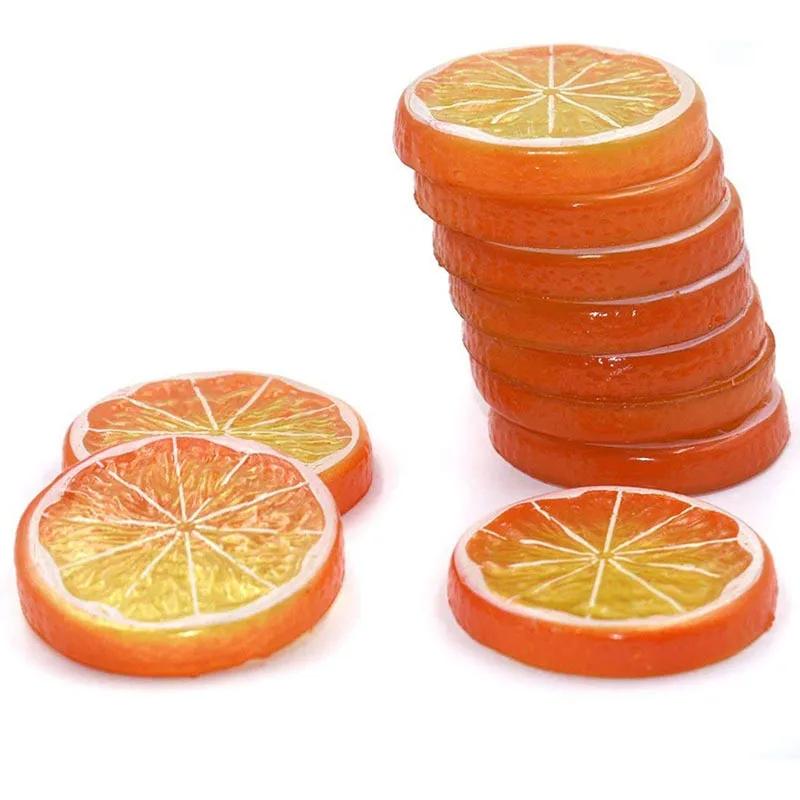 5pcs 2inch Artificial Lemon Orange Festive Party Supplies Fake Fruits Christmas Halloween Home Decoration Food Phography Props
