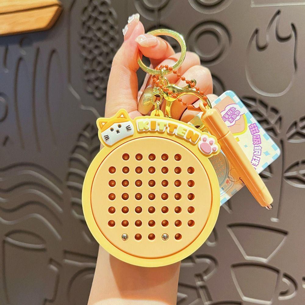 

Брелок Магнитная доска для рисования для котят Сделай сам Креативный кулон в виде кошки Развивающие игрушки жёлтый