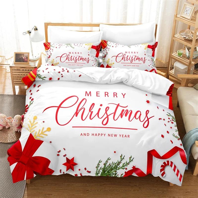 Set di biancheria da letto Merry Christmas Set copripiumino per bambini Copripiumino alla moda Copripiumino per bambini e bambine Copripiumino natalizio Set di biancheria da letto
