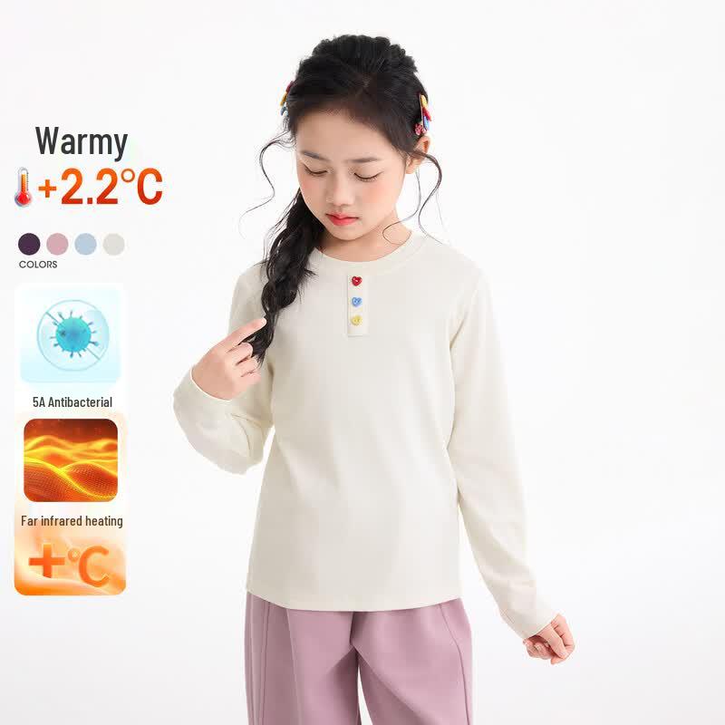 Girls Love Heart Long-Sleeve Antibacterial Thermal T-shirt 12-13Y (160) абрикосовый
