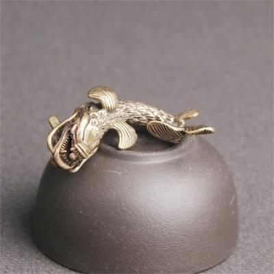 Copper Key Ring Charm Decorative Great Precisely Detail 3D Dragon Fish