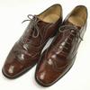 AMBLER Vintage Full Brogue Wingtip Business Shoes Brown Size 7.5 (25.5) All Leather Men's