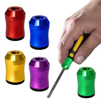 Screwdriver Bit Magnetizer Ring for Manual & Electric Screwdrivers Aluminum Alloy Magnetic Bit Holder Detachable for DIY Repair