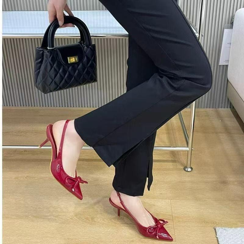 Sandals women's summer wear high-heeled sandals temperament versatile bag head sandals bow high-heeled sandals women