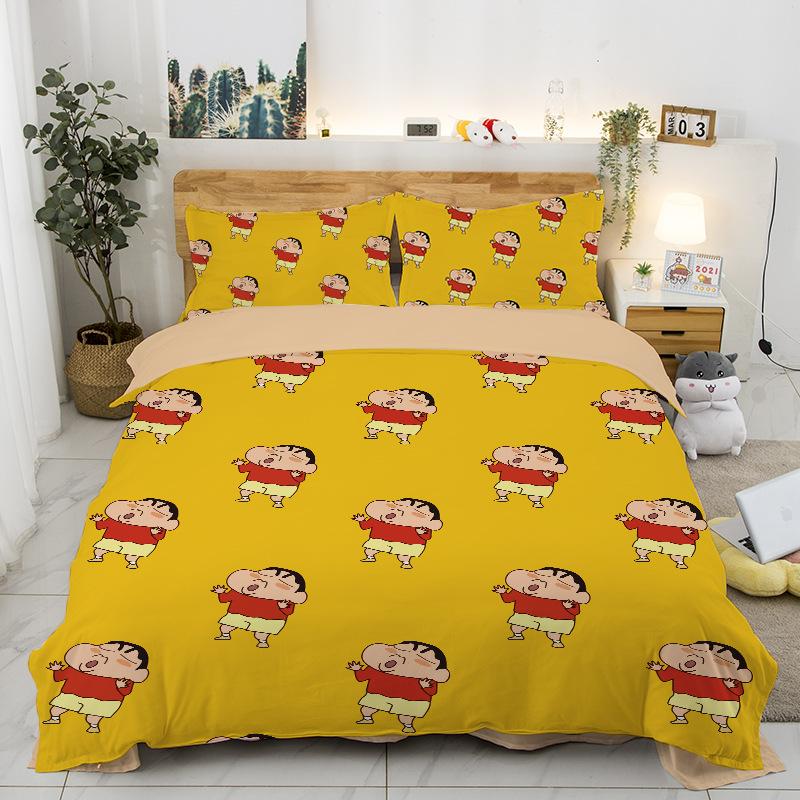 New Style C-Crayon Shin-Chan Bedding Sets Shin-Chan Duvet Cover Bed Set Quilt Cover Pillowcase Kids Adult Single/Double/Queen