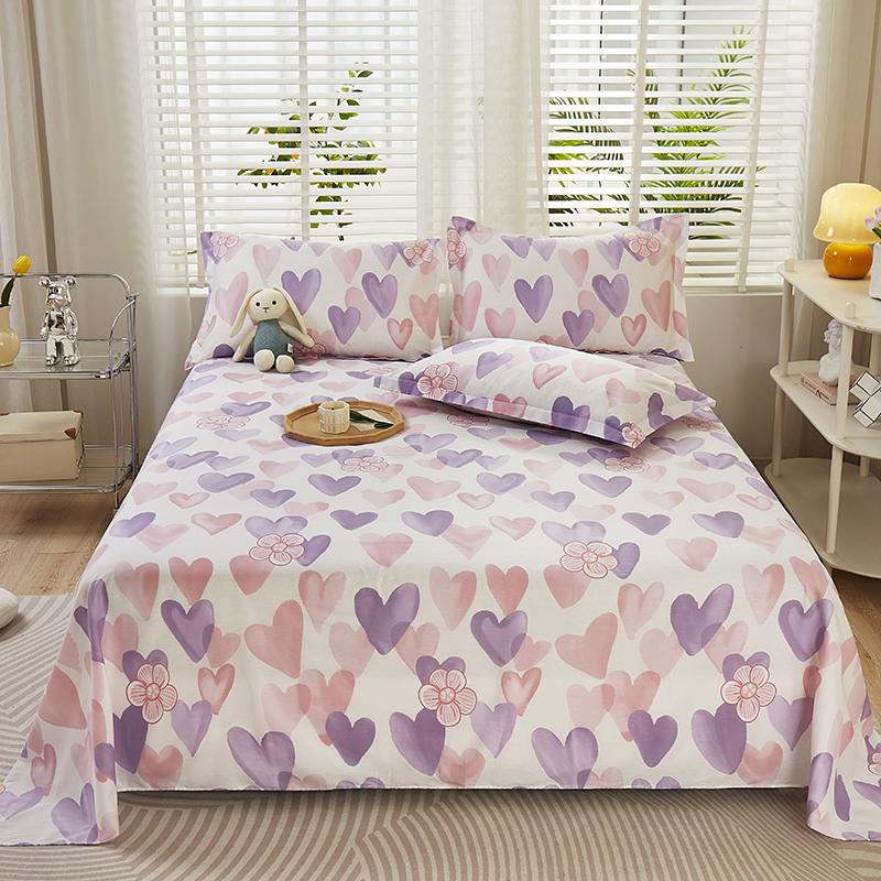 Cotton Bed Flat Sheet for Double Bed Plain Solid Color Top Sheets Single/Queen/King Flat Bedsheets Home Bed Linen Sheets